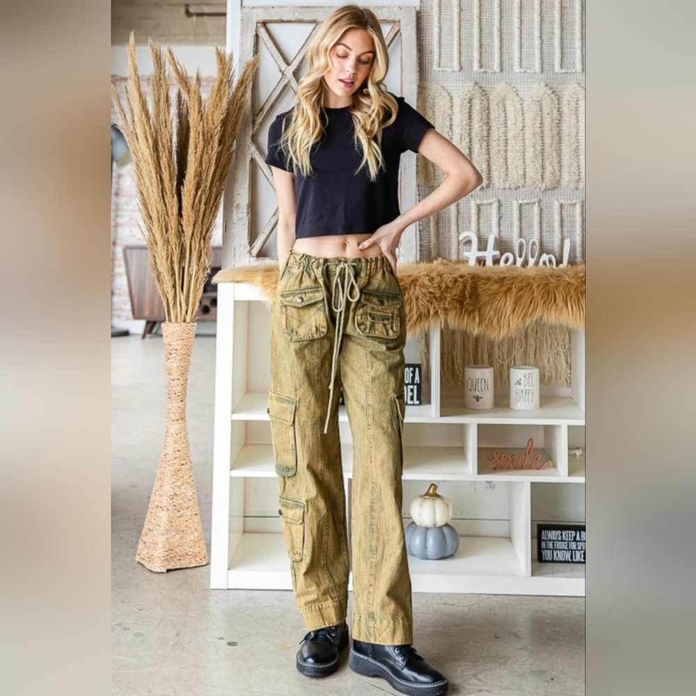 Oli & Hali Olive Utility Cargo Pants